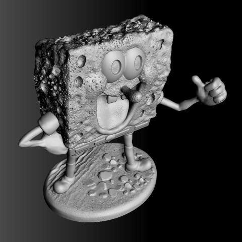 Губка Боб. Для 3D печати. STL, OBJ, ZTL.