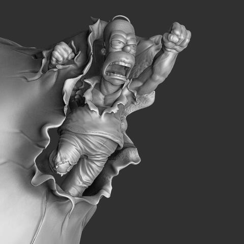 Гомер Симпсон как Халк для 3D печати. Сборная модель.