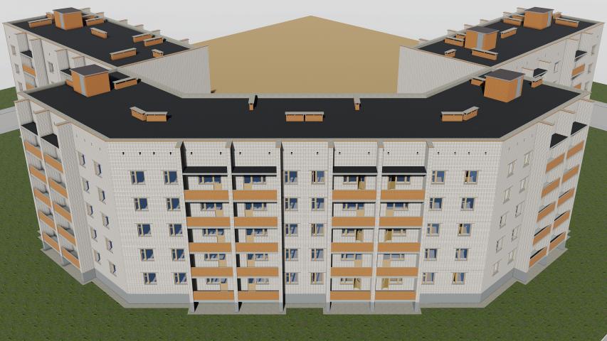 Пятиэтажный дом-бумеранг