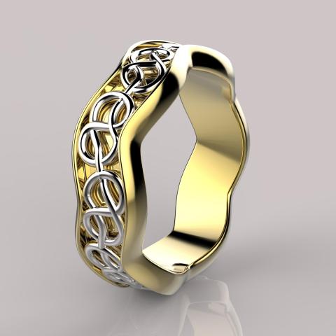 обручальное кольцо с веревкой