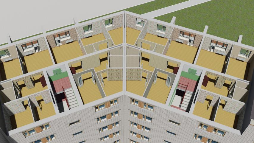 Пятиэтажный дом-бумеранг