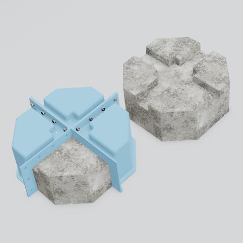 Форма для отливки бетонных дек-блоков (Dek-block)