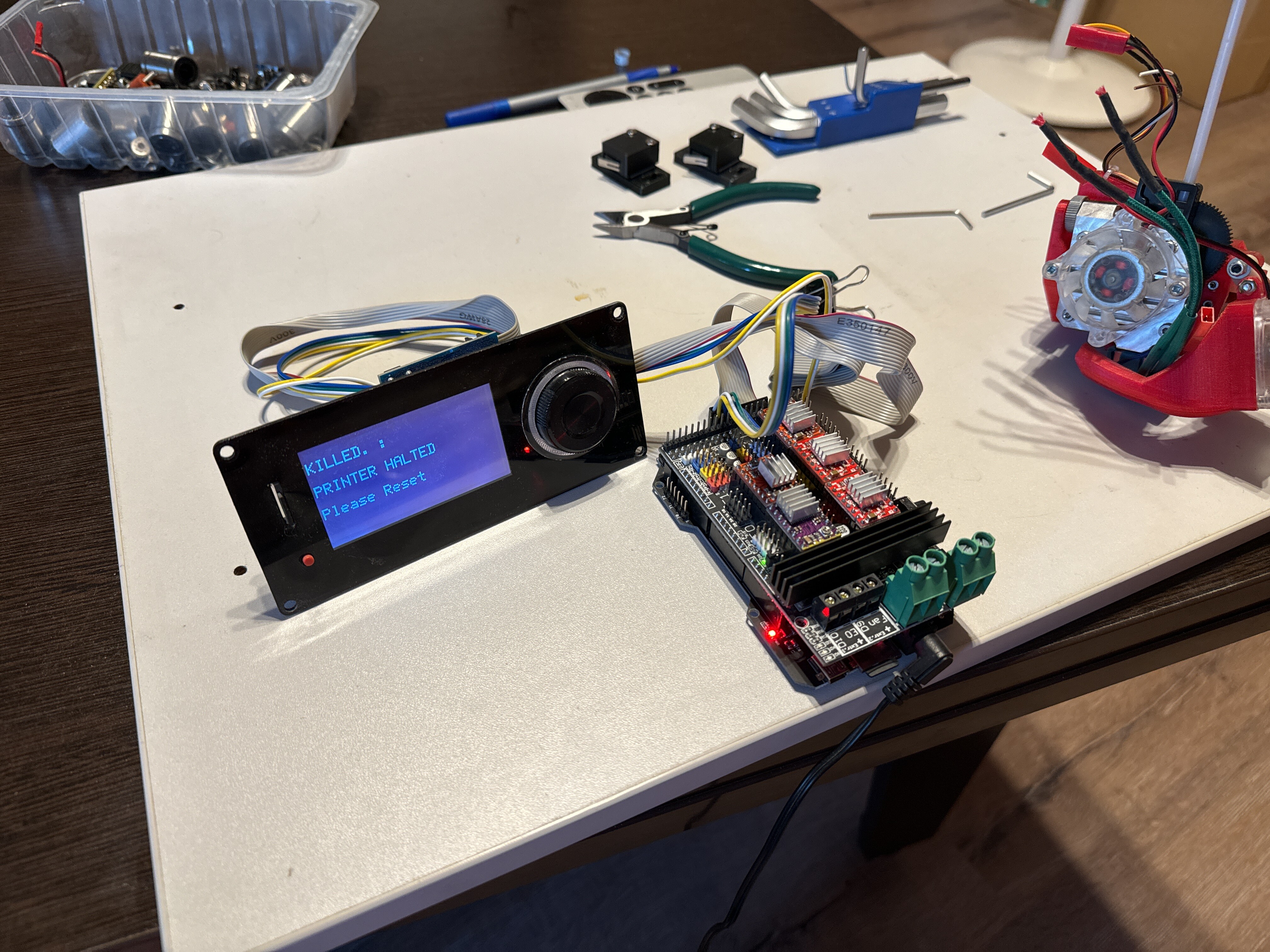 Контроллер Panucatt Re-ARM RA-1768 (LPC-1768) с дисплеем Viki 2 и WIFI Backpack.