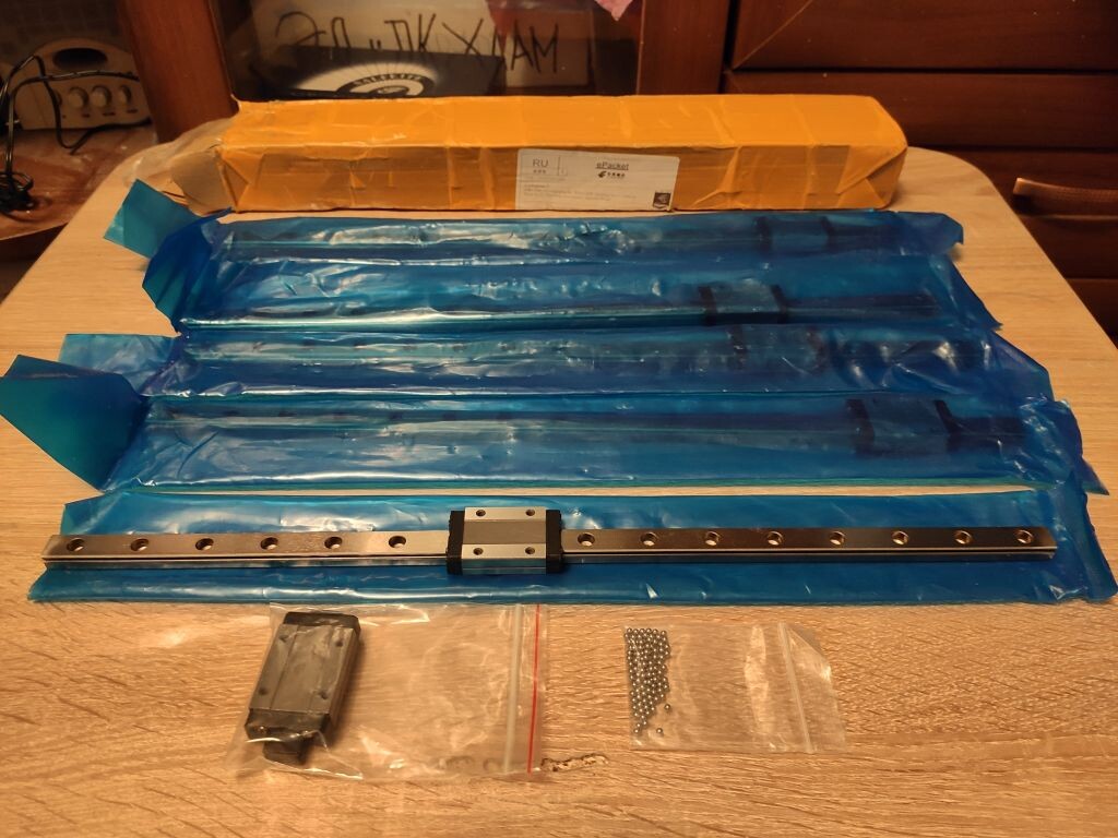 Рельсы MGN12 400мм 5шт + шарики + каретка