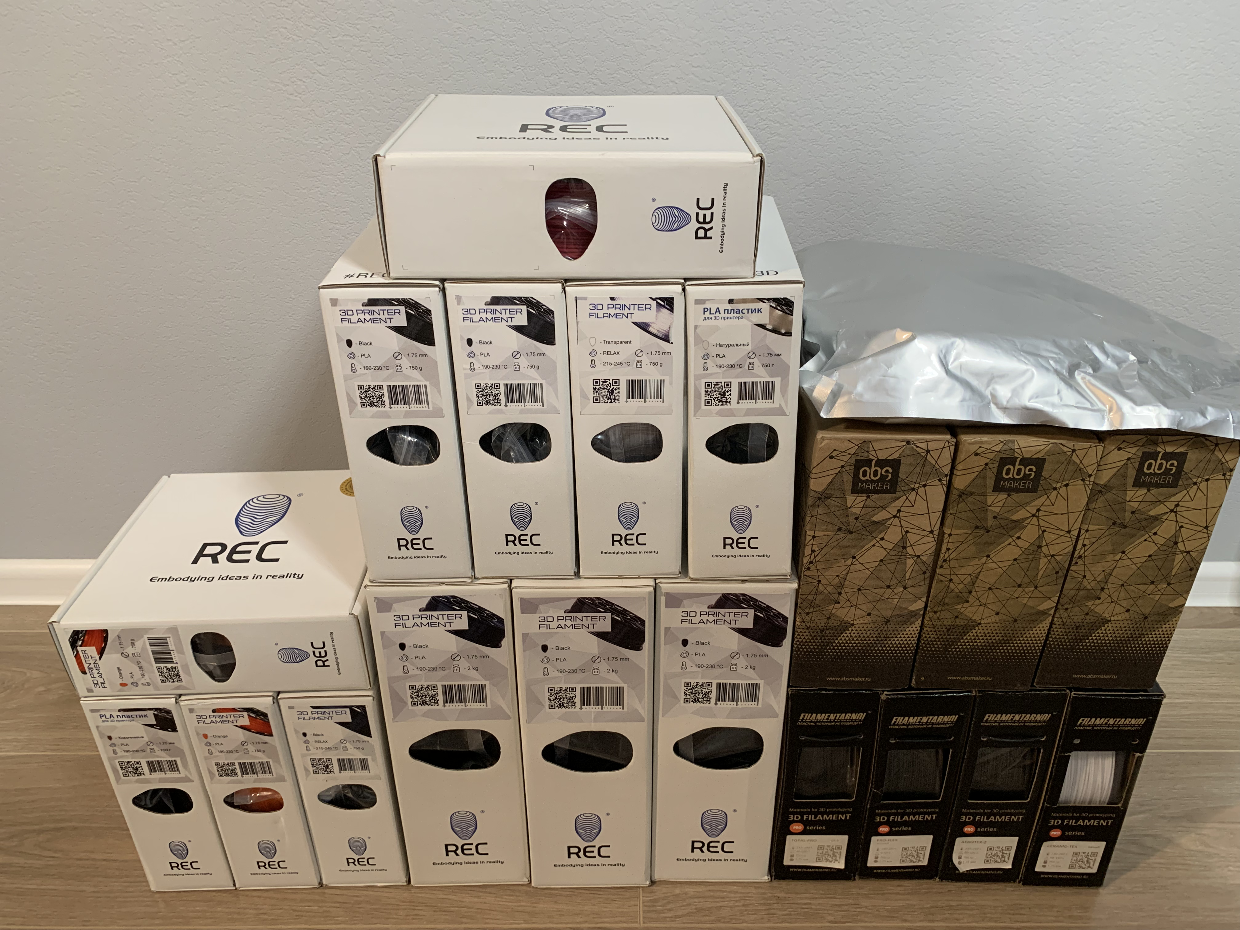 Пластик 1.75 500, 750, 2000, PLA, PET-G и т.п.