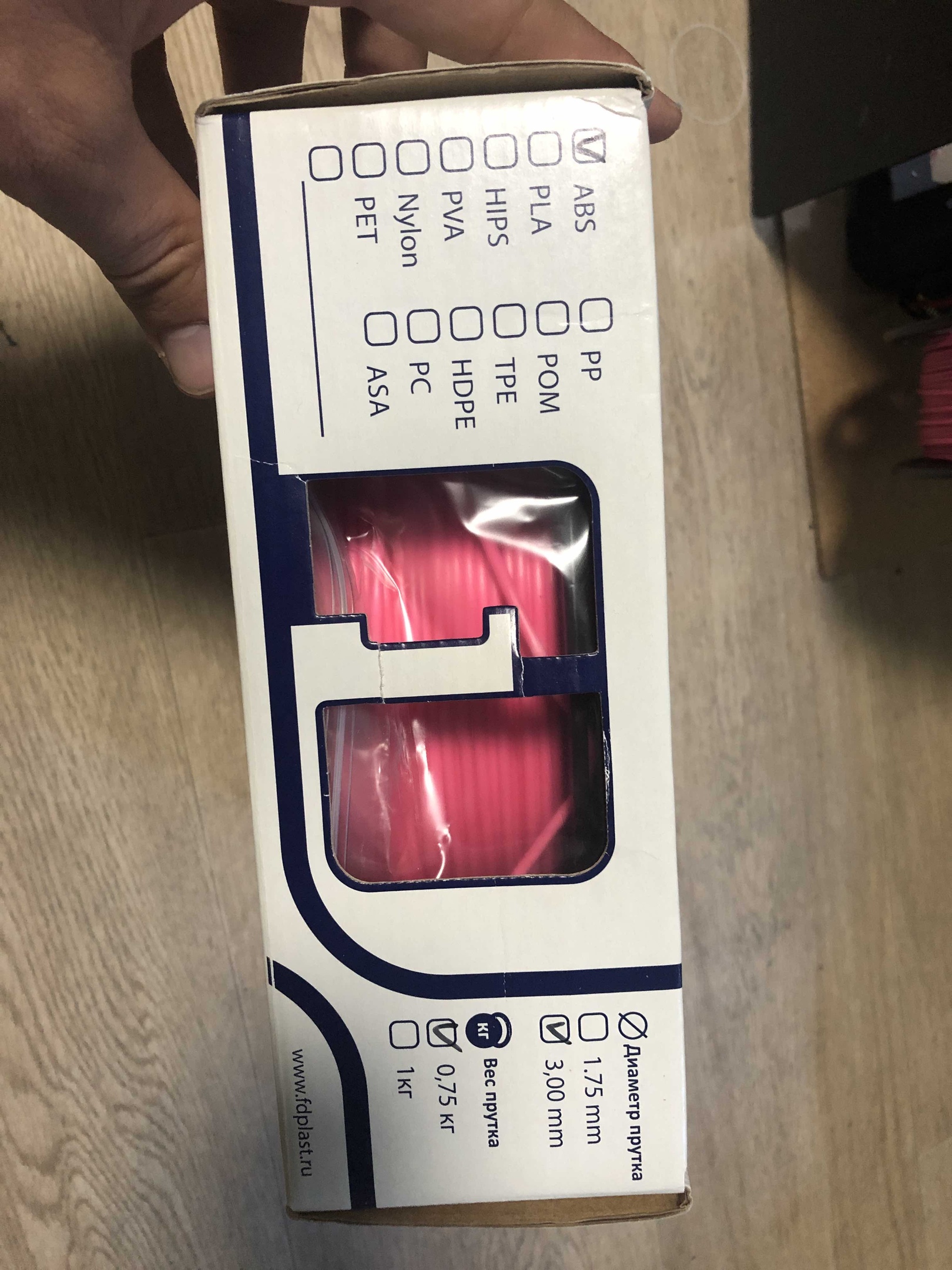 Розовый ABS от FDplast 3.0мм 0,75кг