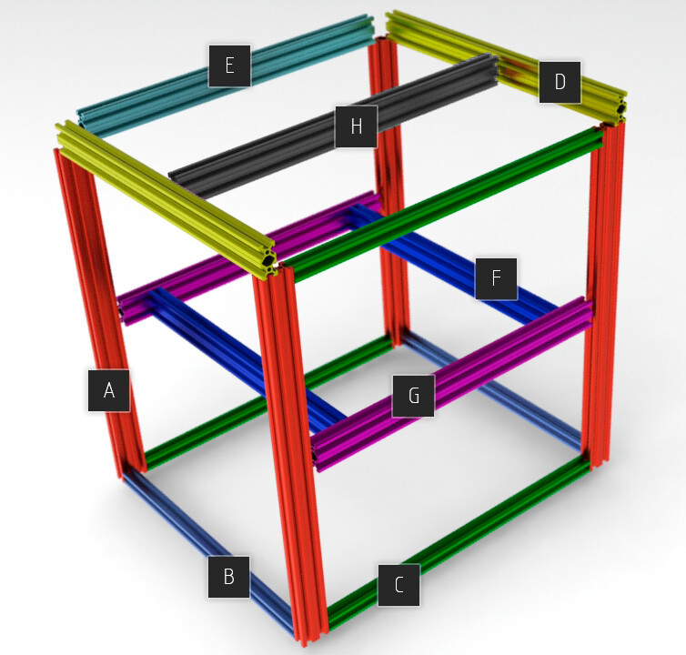 Корпус RE-D-BOT (Алюминиевый профиль + крепёжные элементы)