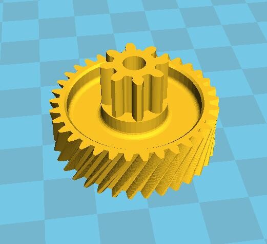 Косозубая шестерня для шредера
