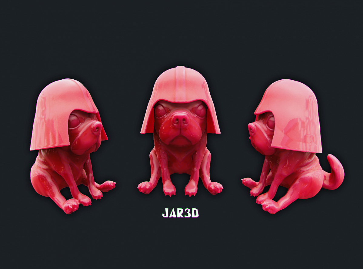 Darth Vader kaskını takan Pug. (Plastik Aparattır!!!)