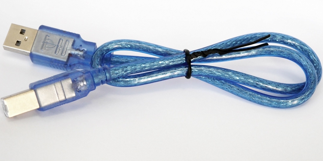 Шнур USB2.0 A- B  (синий), 0,5м