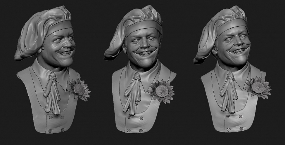 Скульптинг и позирование Джокера по модели