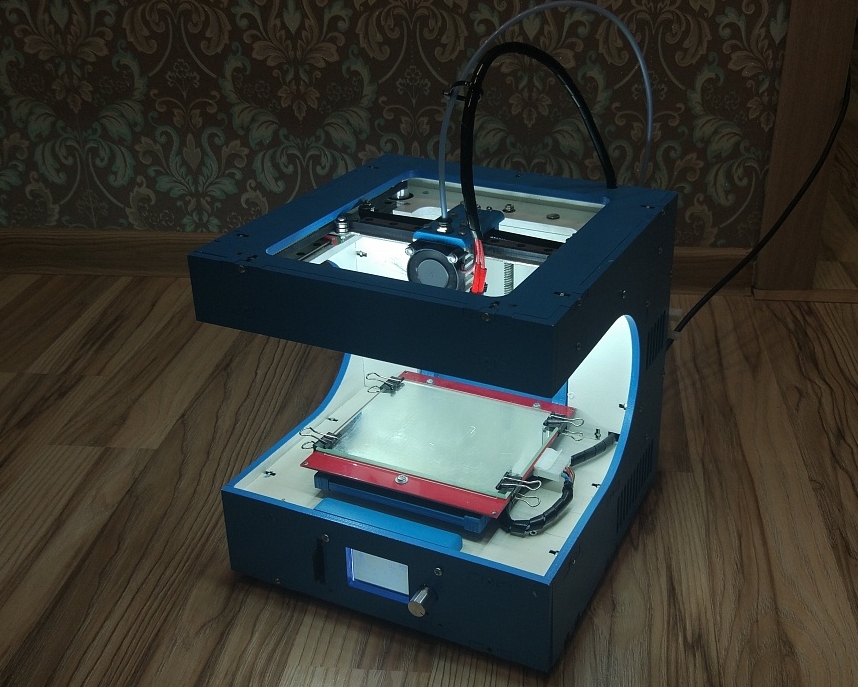3D mini принтер  H-bot на рельсах