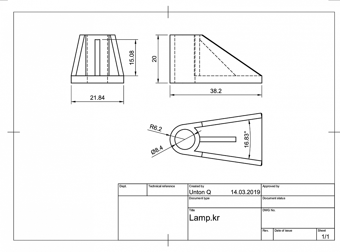 Masa lambası montajının sıkıştırma kısmı (Plastik Aparattır!!!)