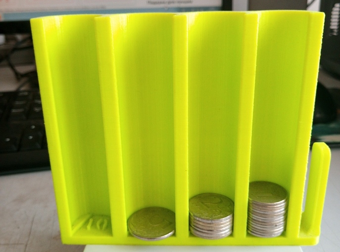 Монетница для мелочи PLA зеленый фосфорицирующий