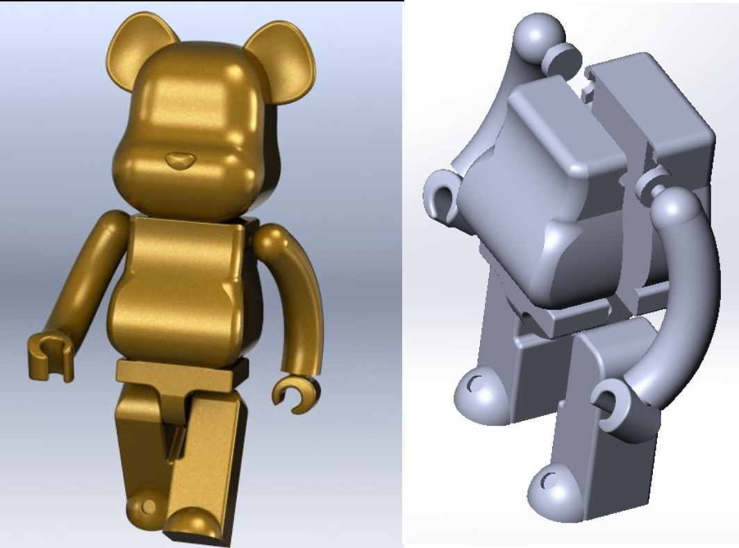 Медведь BearBrick 3D модель для печати