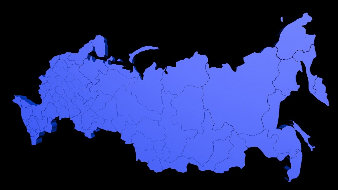 Трёхмерная модель карты России без Крыма