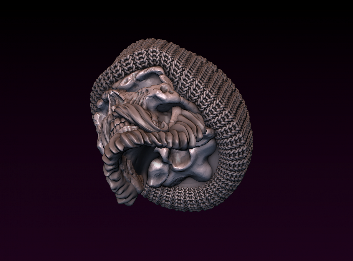 Череп матроса в шапке с бородой и усами