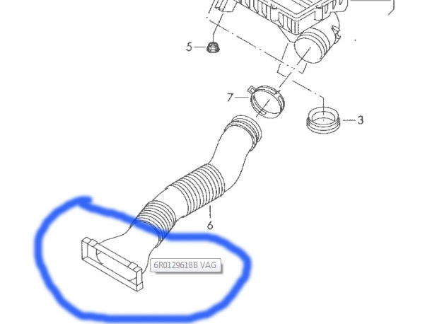 WV Polo Sedan 6R0129618B (hava sisteminin bir parçası) (Plastik Aparattır!!!)