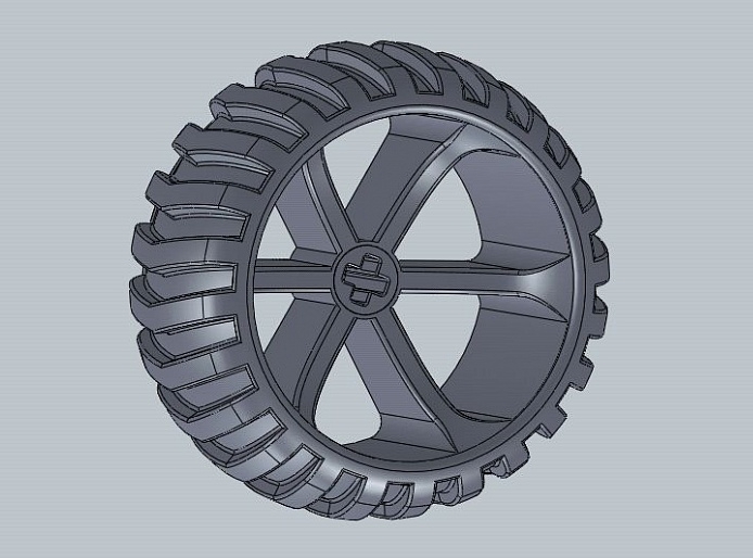 LeGo için Çark (dikkat! 2:1 ölçeğinde çizilmiştir, yani yazdırırken tüm eksenlerde 2 kat azaltın) (Plastik Aparattır!!!)