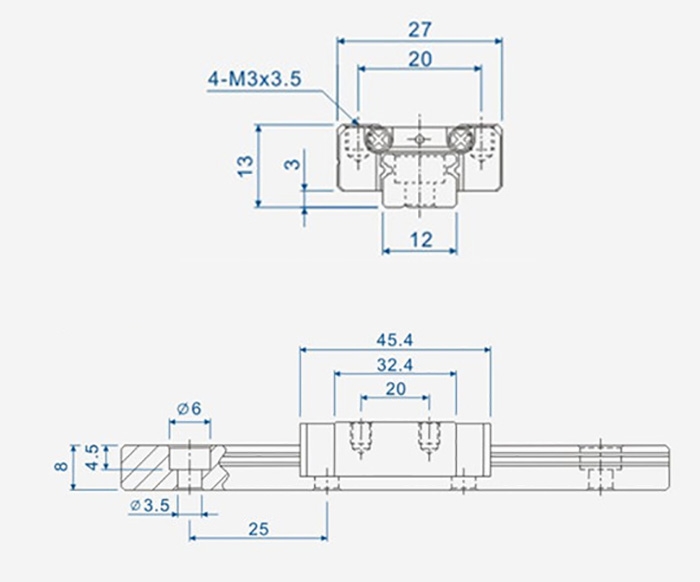 Продам рельсы MR12 500мм с каретками MGN12H