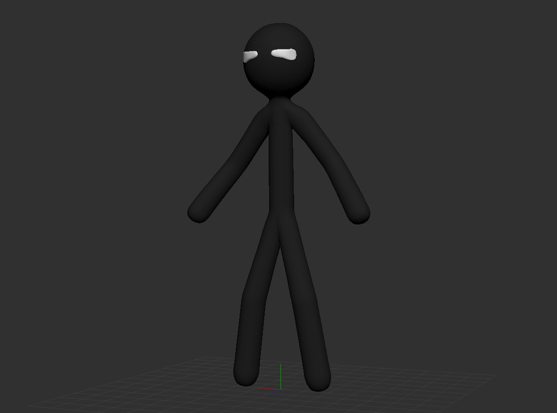 Человечек 3д модель для игр и анимации со скелетом