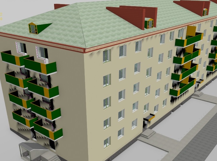 Продажа 3D-модели "5-ти этажная брежневка"