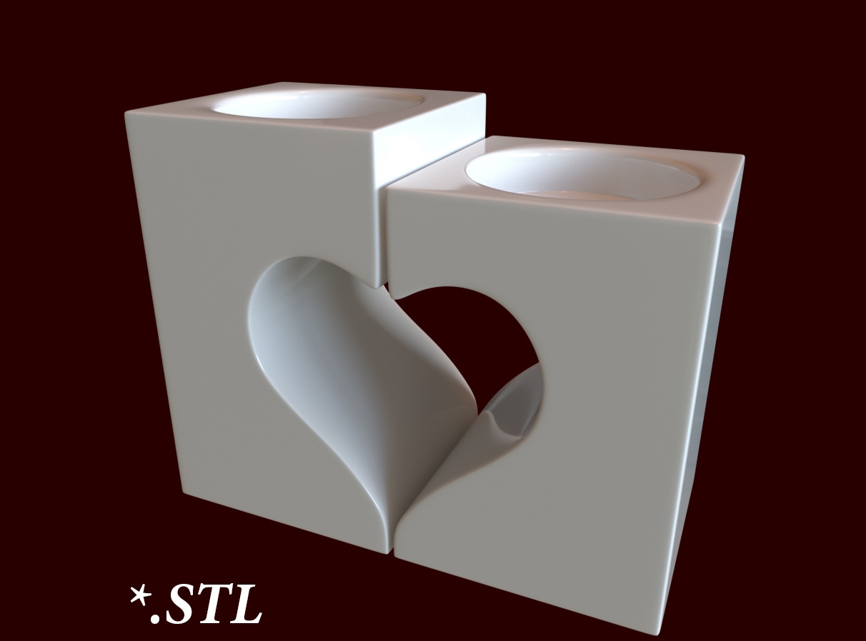 Şamdan "İkili Kalp" 2 (Plastik Aparattır!!!)