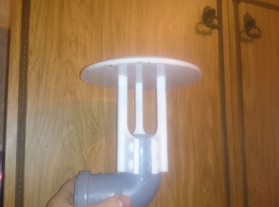 Kanalizasyondan gelen havalandırma borusu için kapak, çap 50 mm (STL + SolidWorks) (deflektör) (Plastik Aparattır!!!)