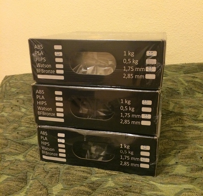 PLA 1,75 1кг Bestfilament 3 катушки