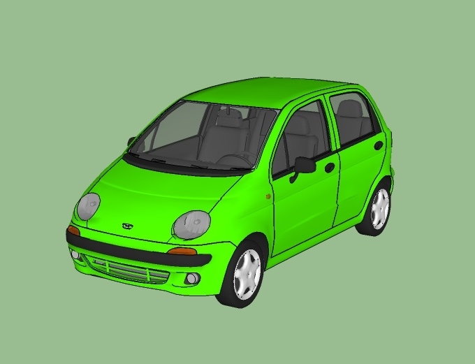 Подготовить модель Daewoo matiz для печати