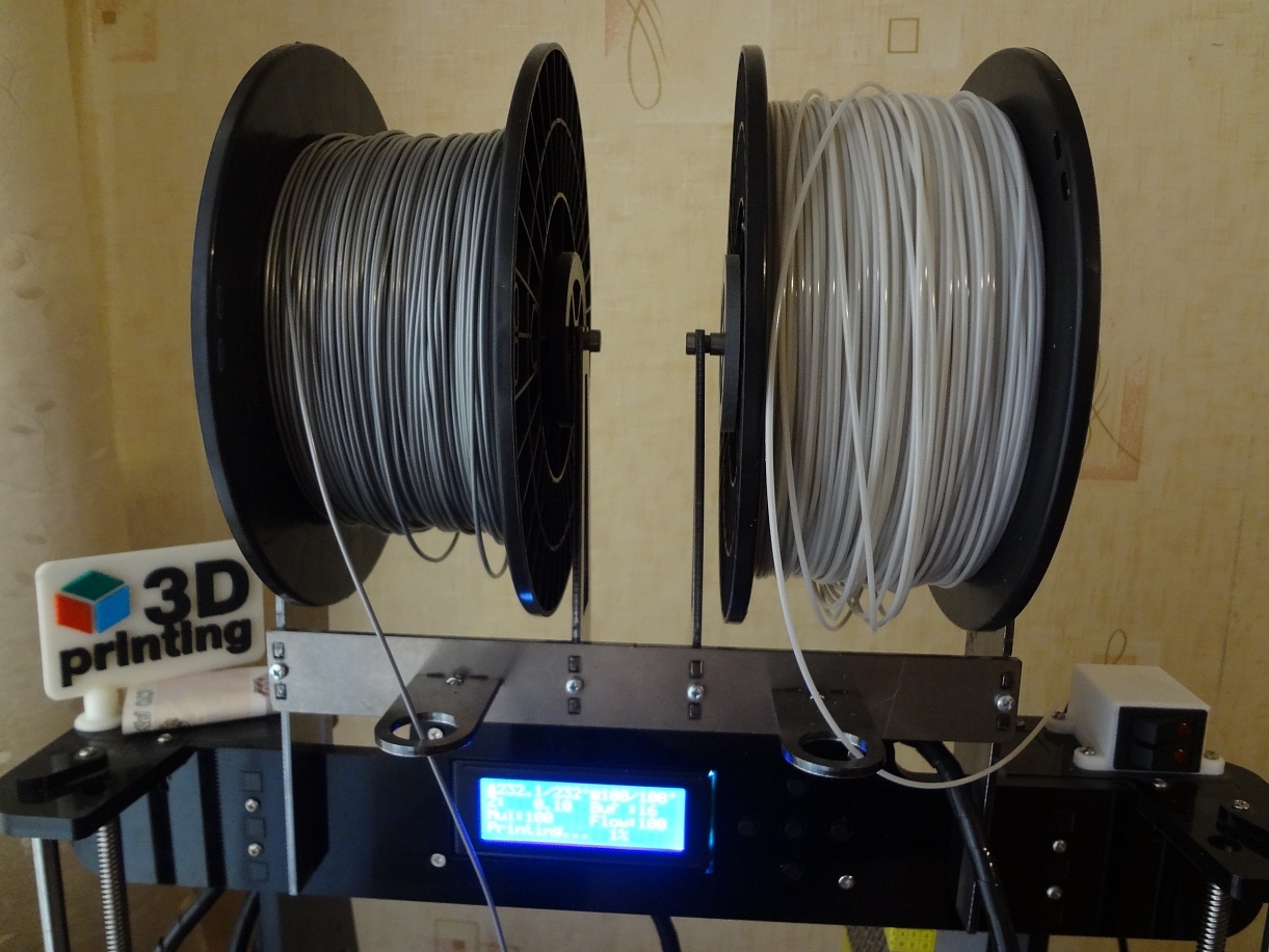 Держатель двух катушек филамента для 3D принтера Prusa i3