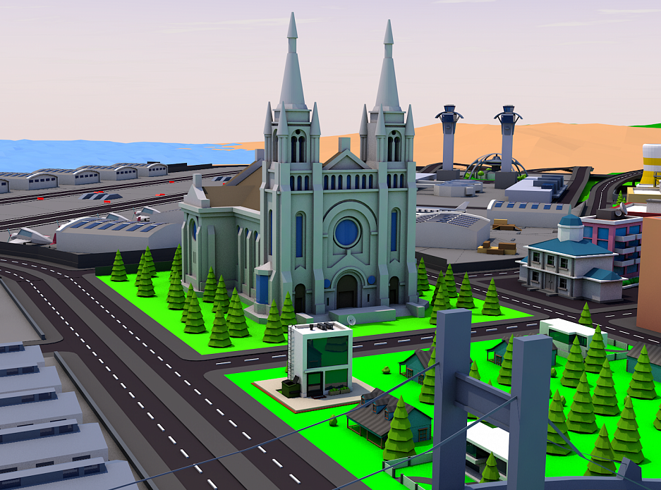 SimplePoly City GTA sa style Low-poly 3D model