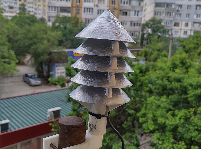 Stevenson ekranı, dış sıcaklık sensörü koruması. (Plastik Aparattır!!!)