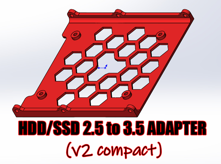 HDD/SSD adaptörü 2,5 - 3,5 (V2 kompakt) (Plastik Aparattır!!!)