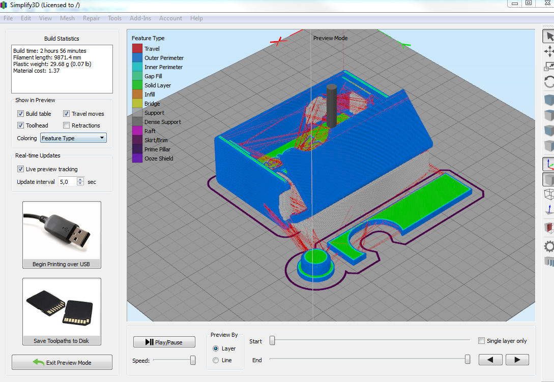 Распечатать модель