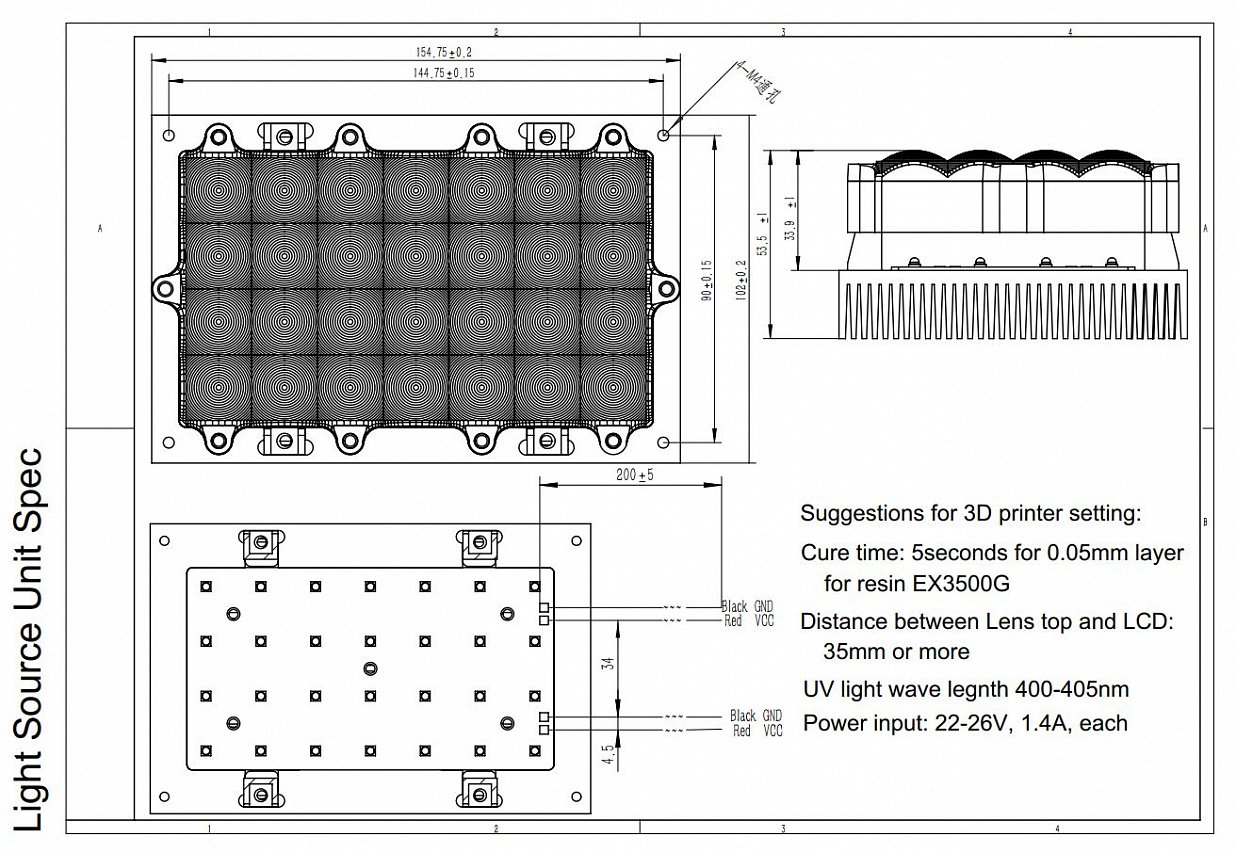 Блок засветки для 3Д принтеров 5.5" Блок засветки для 3Д принтеров 5.5"
