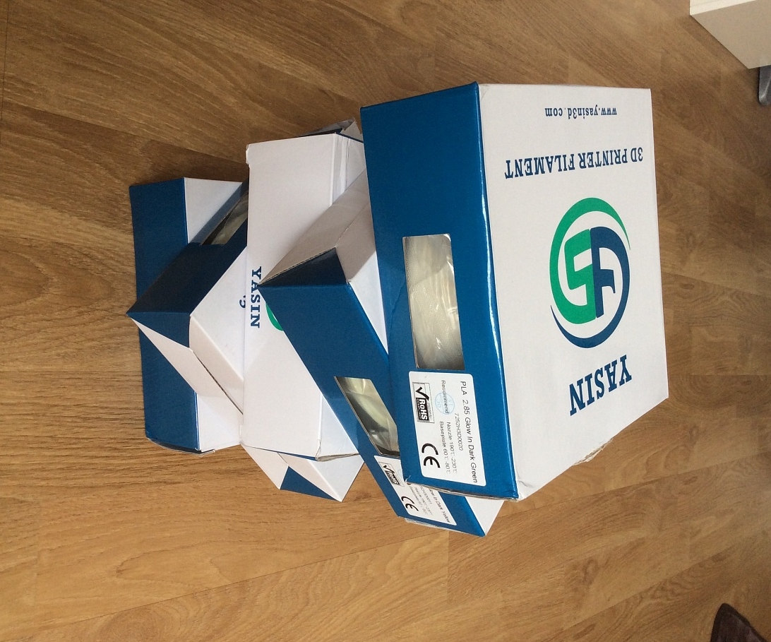 Светящийся пластик Glow PLA  катушка 1кг для прутка 1.75 и 2.85