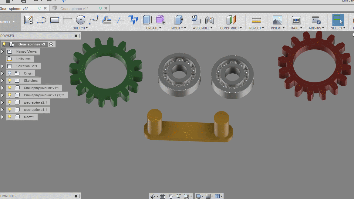 сборка соединения во Fusion 360