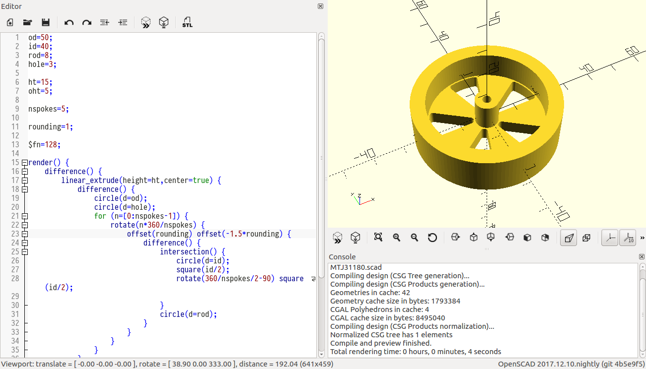 Как в openscad сохранить файл в stl