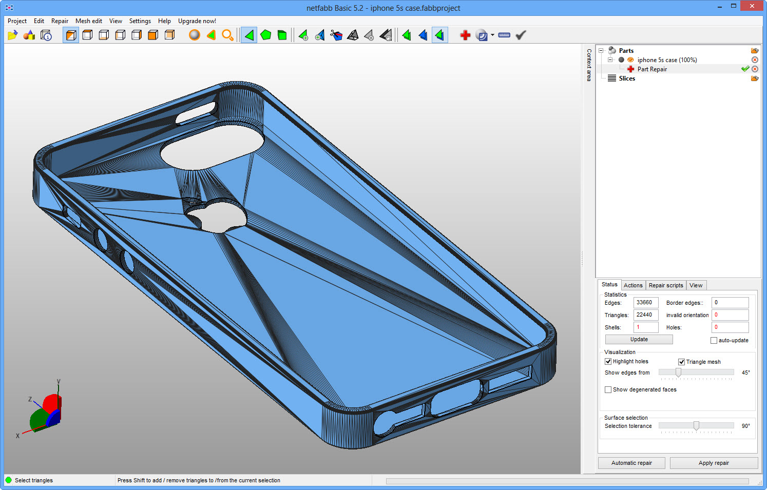 Моделирование защитного чехла для мобильного телефона (на примере iPhone  5s) и 3D печать полученной модели