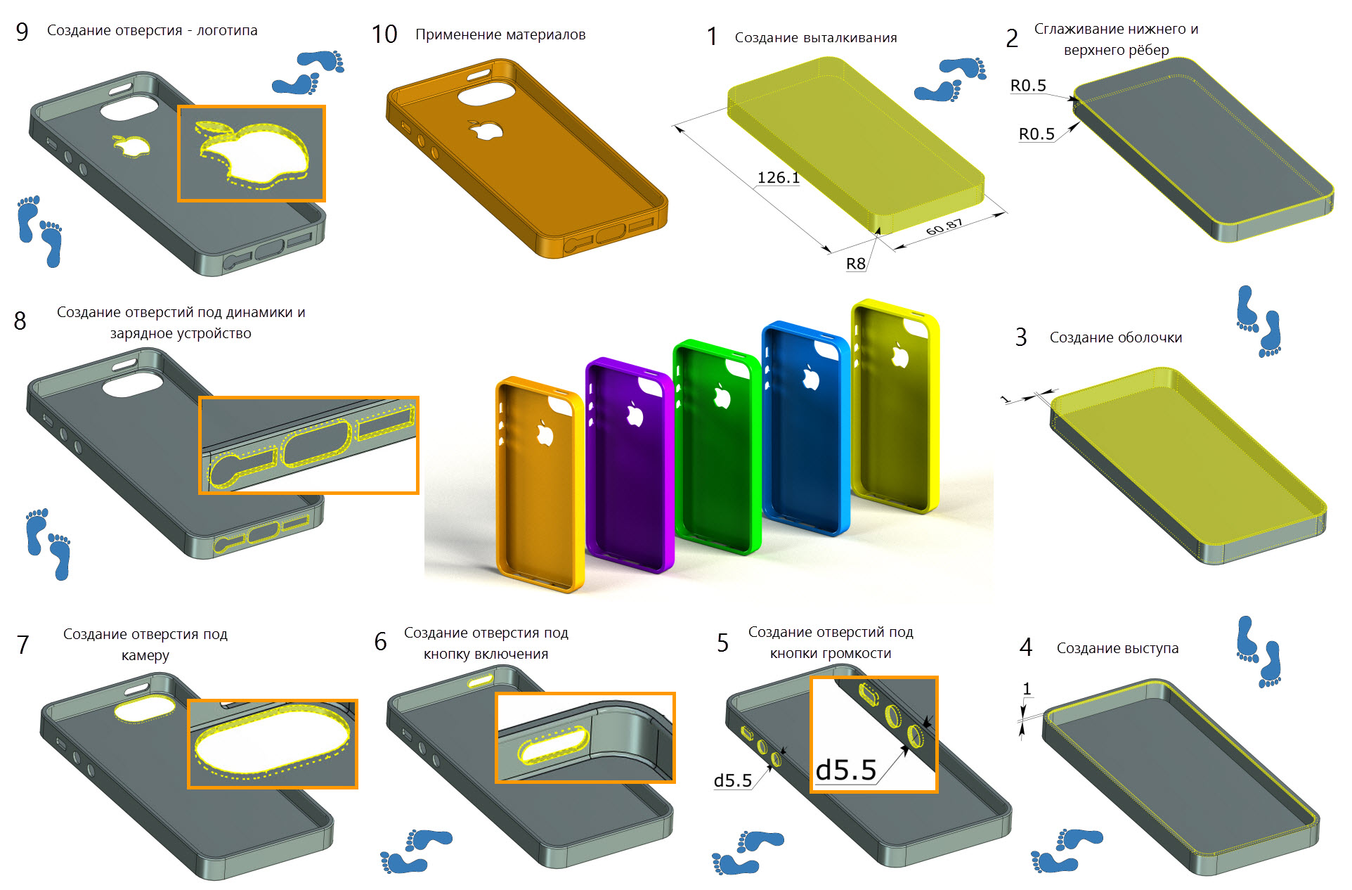 Моделирование защитного чехла для мобильного телефона (на примере iPhone  5s) и 3D печать полученной модели