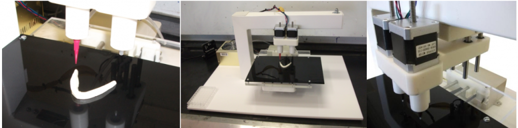 Рабочая станция для изготовления мягких тканей 3Dynamic Systems Omega Series, где 3D-принтер с двумя экструдерами создает различные ткани с применением биоактивного геля, факторов роста белков и подложек, врастающих в живые ткани.