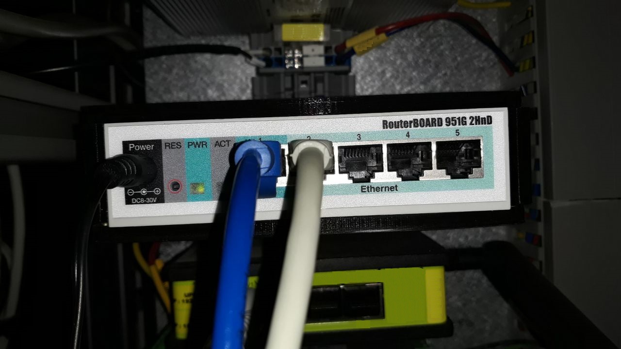 Mikrotik RB951G-2HND yönlendirici için din rayı üzerine bina (Plastik Aparattır!!!)