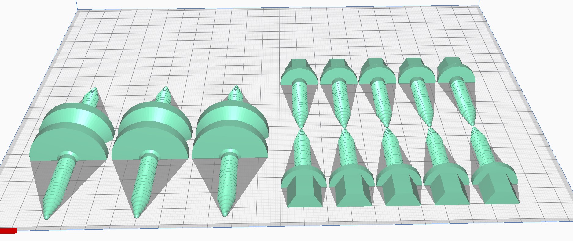 Yaklaşık 8 mm çapında vidalar, 2 tip başlık (Plastik Aparattır!!!)