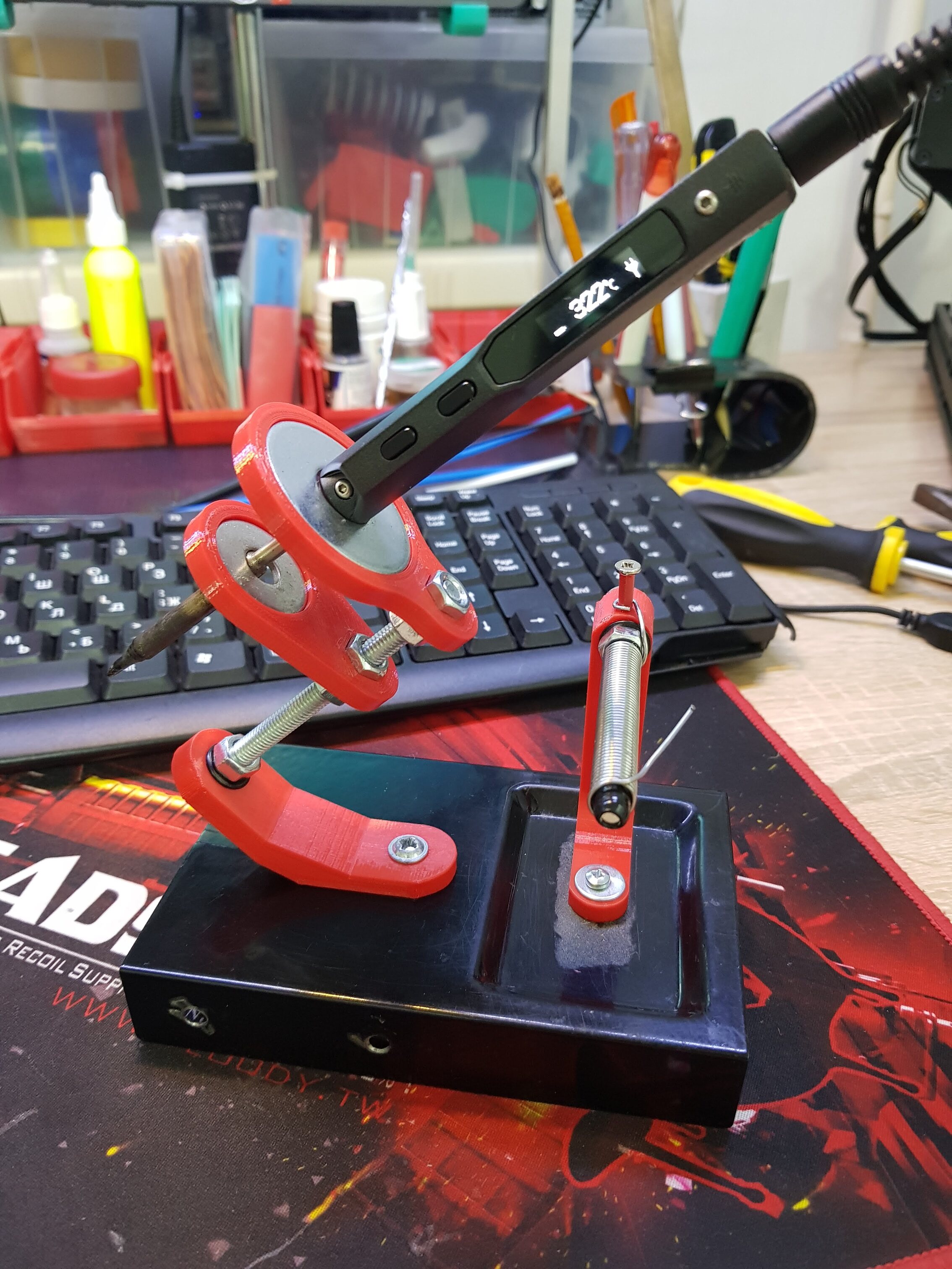 3d модель Стойка для паяльника TS100 для 3d принтера - скачать ...