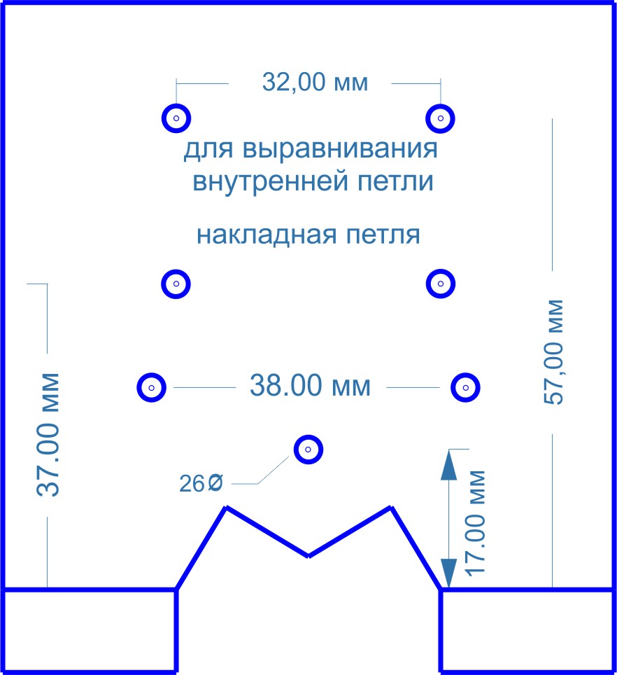 Чертежи мебельных шаблонов и кондукторов с размерами