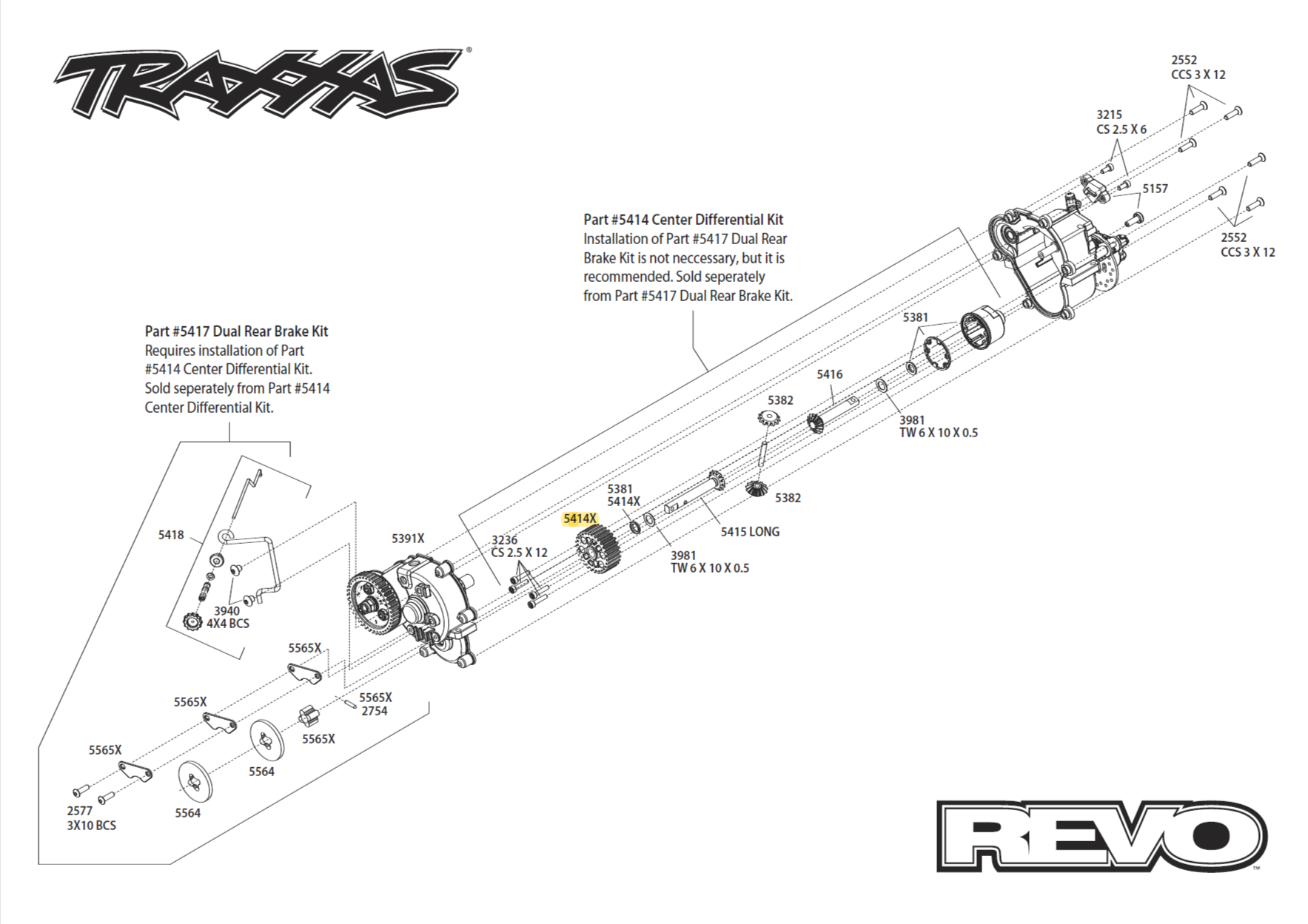 Radyo kontrollü araba Traxxasas Revo 3.3'ün şanzımanının merkezi (merkez) farkının dişlisi (Plastik Aparattır!!!)