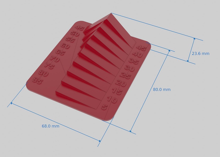 3d модель Калибровочная модель Slope Angle для 3d принтера - скачать ...