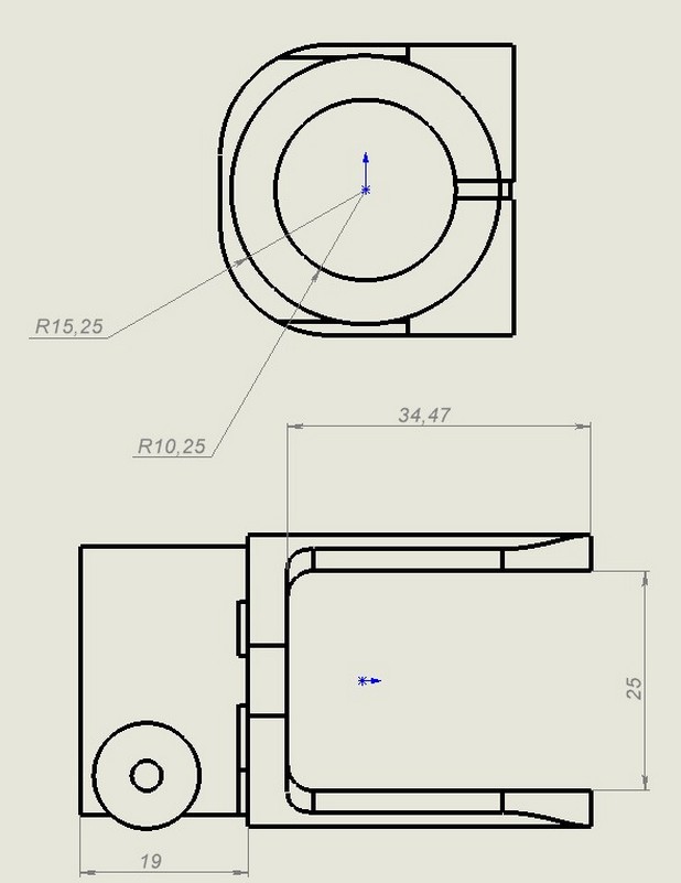 Bir tripod için sürekli tutucu.  Solidworks 2022 (Plastik Aparattır!!!)