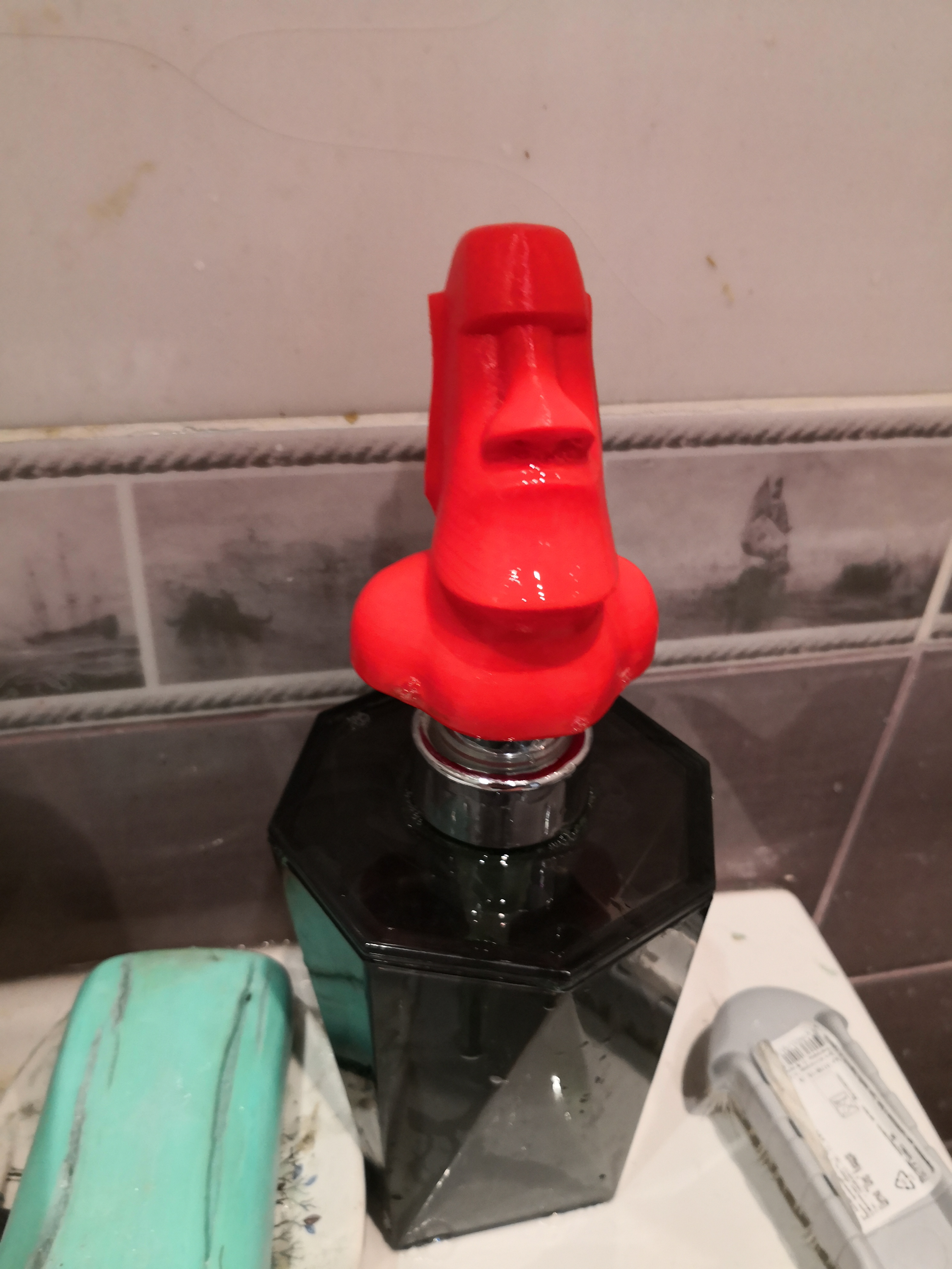 Sıvı sabun başlığı - Moai (Paskalya Adası) (Plastik Aparattır!!!)